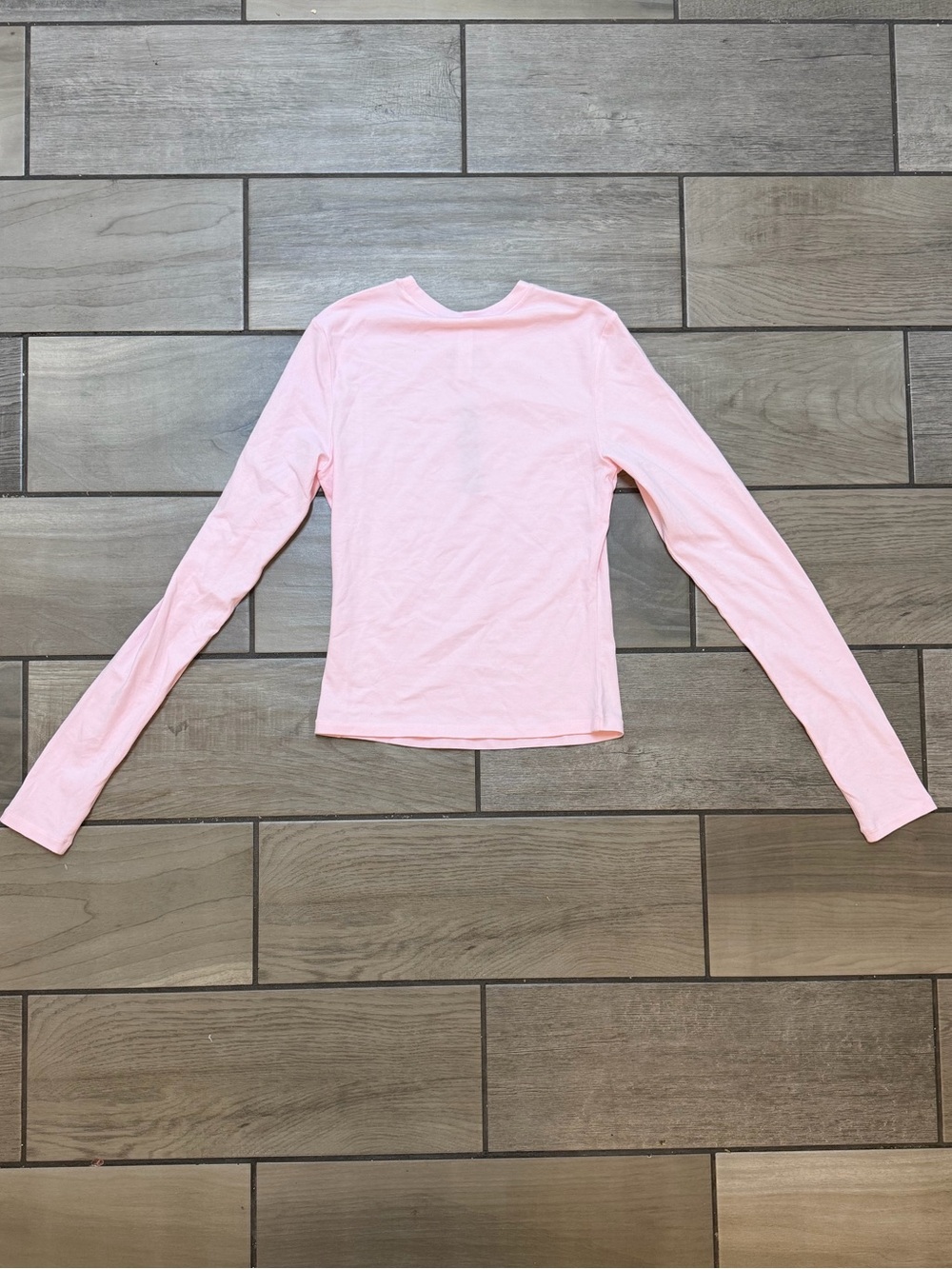 SKIMS Cotton Jersey Long Sleeve T-Shirt Cherry Blossom Pink - Picture 2 of 3